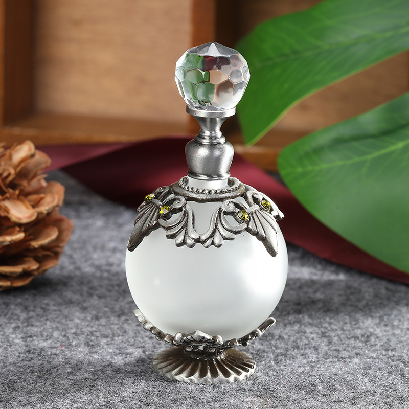 Perfume Fragrance Holder - Botol parfum kaca logam perak antik