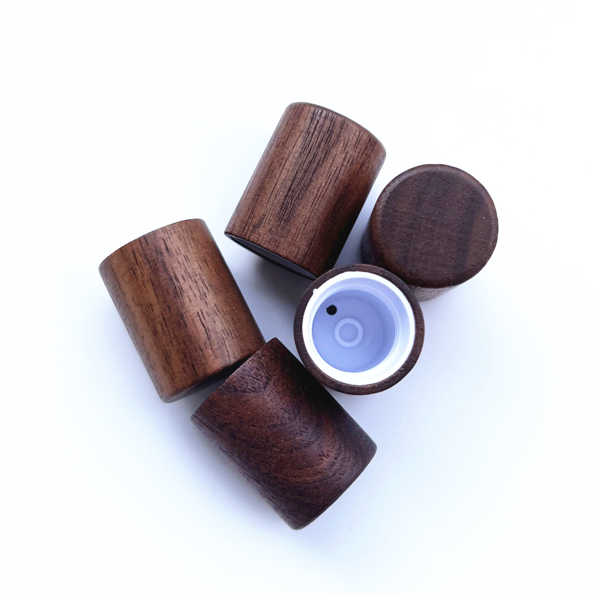 Attar Oil Roll On - 10X Tutup Botol Kayu Walnut Hitam