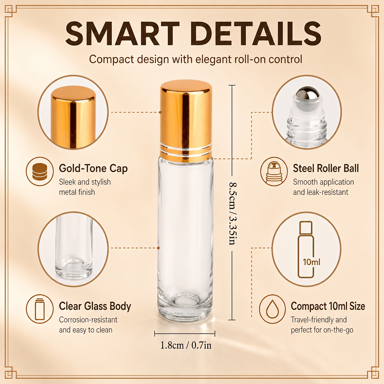 7/14 Buah Botol Kaca Roll On 1 - Attar Oil Roll On ulasan dan harga